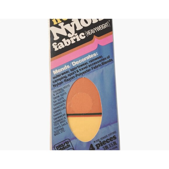 Plasti Stitch Iron On Nylon Fabric Patch Heavyweight 4 Piece 3x5 Mend Sportswear - Picture 2 of 11